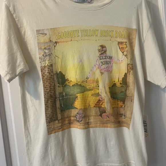 Anthropologie x Letluv Elton John Vintage Tee Size xs nwt - Picture 2 of 7